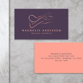 Blauwe perzik moderne minimalistische massage ther visitekaartje