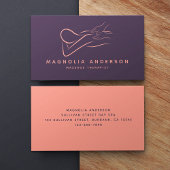 Blauwe perzik moderne minimalistische massage ther visitekaartje