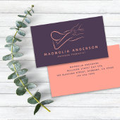 Blauwe perzik moderne minimalistische massage ther visitekaartje