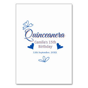 Blauwe perzik quinceanera 15e verjaardag rustieke  kaart