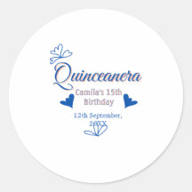 Blauwe perzik quinceanera 15e verjaardag rustieke 