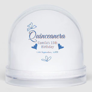 Blauwe perzik quinceanera 15e verjaardag rustieke  sneeuwbol