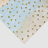 Blauwe perzik Waterverf Gouden Confetti Stippen St Tissuepapier (Detail)