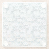 Blauwe perzik Witte Bloemen Glazen Onderzetter (Achterkant)