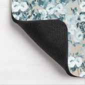 Blauwe perzik Witte Bloemen Muismat (Hoek)