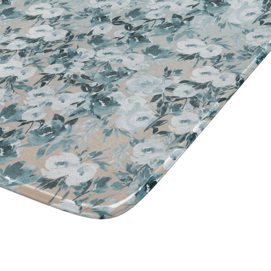 Blauwe perzik Witte Bloemen Snijplank (Hoek)