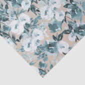 Blauwe perzik Witte Bloemen Tissuepapier (Detail)