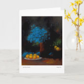 Blauwe perziken kaart (Gele Bloem)