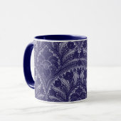 Blauwe Perzische Floral Print Mok (Voorkant links)