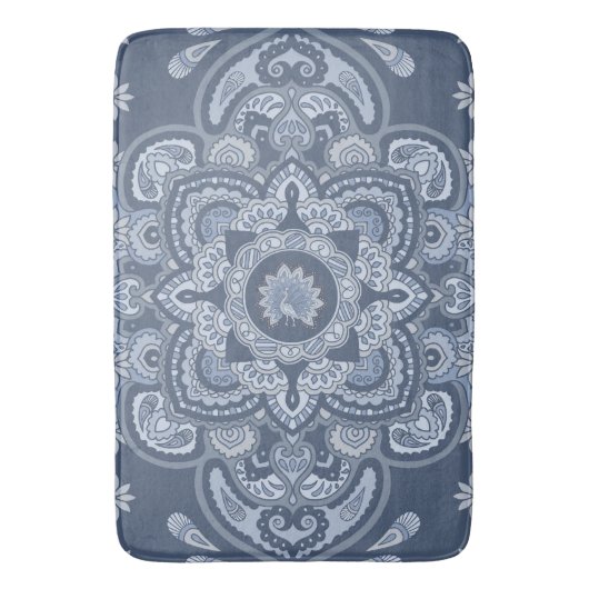 Blauwe Perzische pacock Badmat (Voorkant Verticaal)