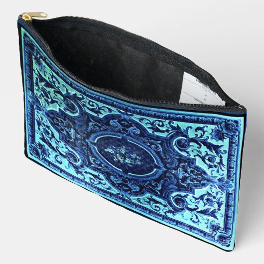 Blauwe Perzische Tapijtzak Etui (Open)