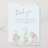 Blauwe Peter het Konijn Eerste Verjaardagsparade Bedankkaart (Voorkant)