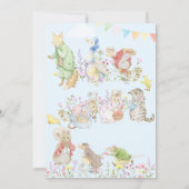 Blauwe Peter het Konijn Eerste Verjaardagsparade Bedankkaart (Achterkant)