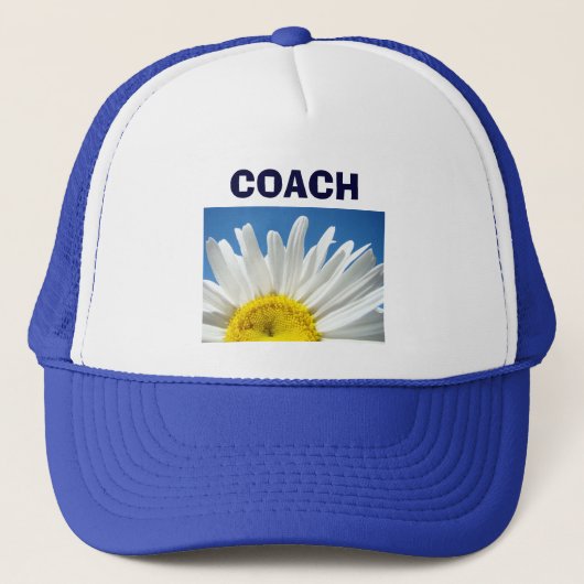 Blauwe petten van de Coach White Daisy Flower Scho (Voorkant)