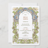 Blauwe Petunia Bruiloft Art Nouveau Deco Kaart (Voorkant)