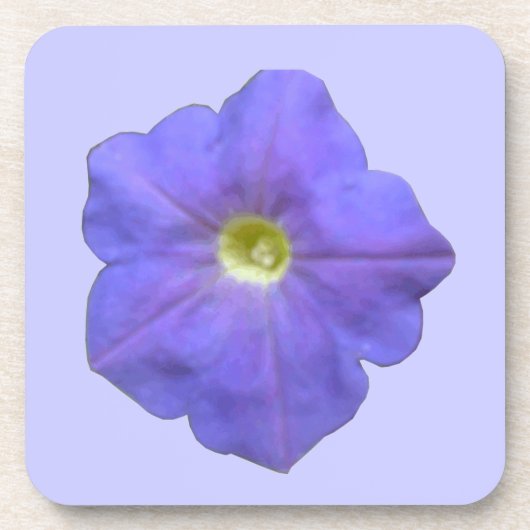Blauwe Petunia Kurk Onderzetter (Voorkant)