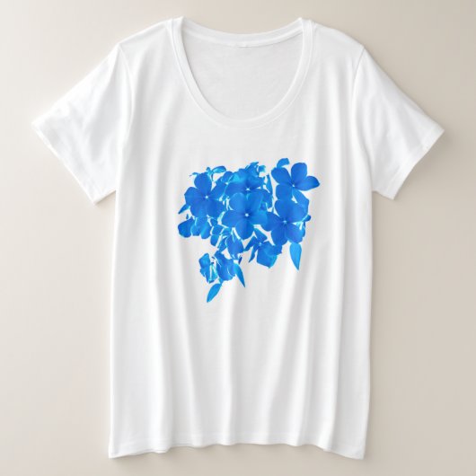 Blauwe Phlox Boeket Grote Maat T-shirt (Design voorkant)