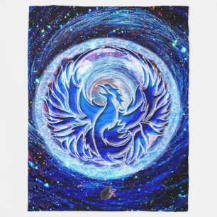 Blauwe Phoenix Fleece Deken