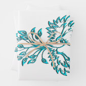 Blauwe Phoenix Rijst op Wit Inpakpapier Vel (In situ)