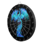 Blauwe Phoenix stijgt uit de bruine as van Fantasy Dartbord (Voorkant Rechts)