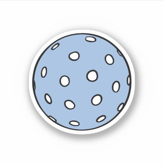 Blauwe Pickleball Ball Sticker (Voorkant)