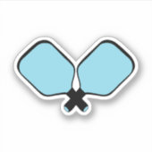 Blauwe Pickleball Paddles Sticker (Voorkant)