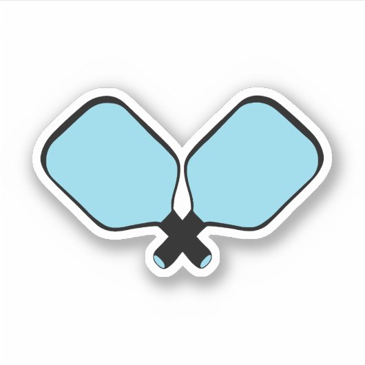 Blauwe Pickleball Paddles Sticker (Voorkant)