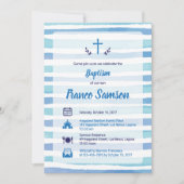 Blauwe pictogrammen op nautische strepen doop uitn kaart (Voorkant)