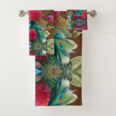 Blauwe piek, roze roze roze tuin bad handdoek (Insitu)