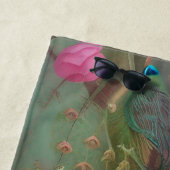 Blauwe piek, roze roze roze tuin strandlaken (In situ)