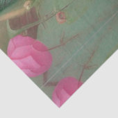 Blauwe piek, roze roze roze tuin tissuepapier (Detail)