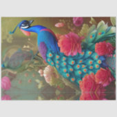 Blauwe piek, roze roze roze tuin tissuepapier (Voorkant)