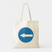Blauwe pijl-links | verkeersbord | Budget Canvas t Tote Bag (Achterkant)