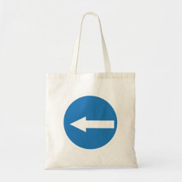 Blauwe pijl-links | verkeersbord | Budget Canvas t Tote Bag