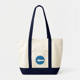 Blauwe pijl-links | verkeersbord | Impulse Canvas Tote Bag
