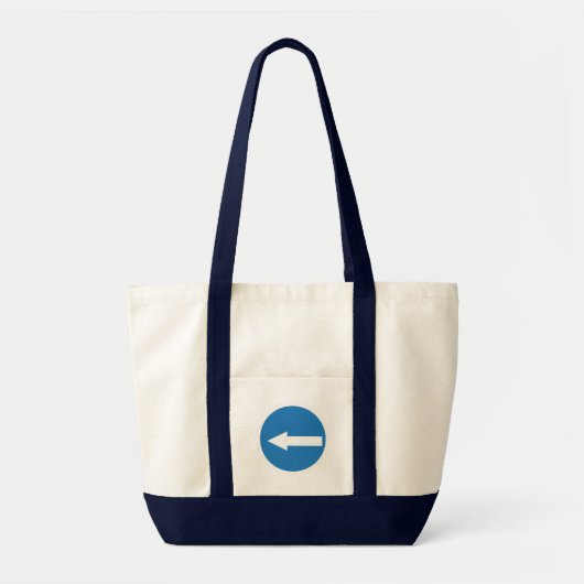 Blauwe pijl-links | verkeersbord | Impulse Canvas Tote Bag (Voorkant)