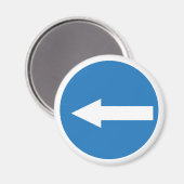 Blauwe pijl-links | verkeersbord | Magneet (Voorkant / Achterkant)