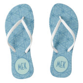 Blauwe Pijl Patroon met Monogram Teenslippers (Voetbed)