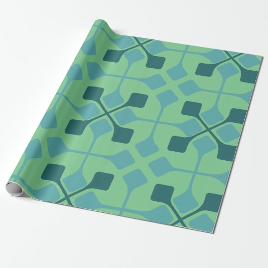 Blauwe pijlen cadeaupapier (Uitgerold)