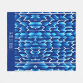 Blauwe pijlen en lijnen geometrisch patroon fleece deken (Voorkant (Horizontaal))