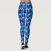 Blauwe pijlen en lijnen geometrisch patroon leggings (Achterkant)