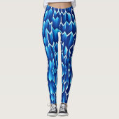 Blauwe pijlen en lijnen geometrisch patroon leggings (Voorkant)