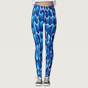 Blauwe pijlen en lijnen geometrisch patroon leggings