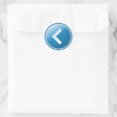 Blauwe Pijlknop - Links Ronde Sticker (Tas)