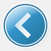 Blauwe Pijlknop - Links Ronde Sticker (Voorkant)