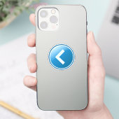 Blauwe Pijlknop - Links Sticker (Telefoon)