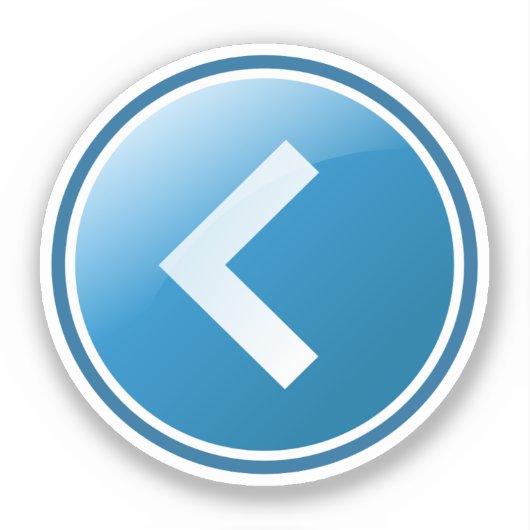 Blauwe Pijlknop - Links Sticker (Voorkant)