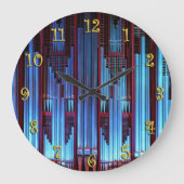 Blauwe pijpen grote klok (Voorkant)