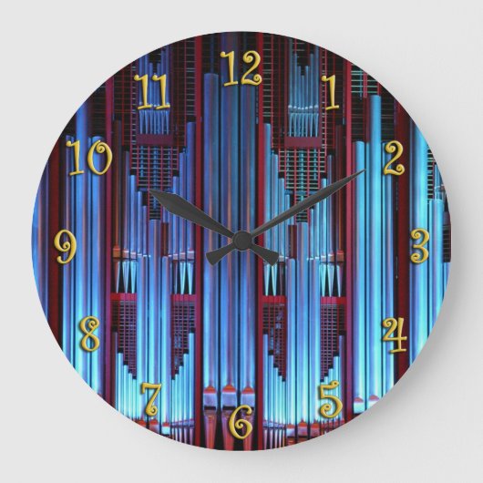 Blauwe pijpen grote klok (Voorkant)