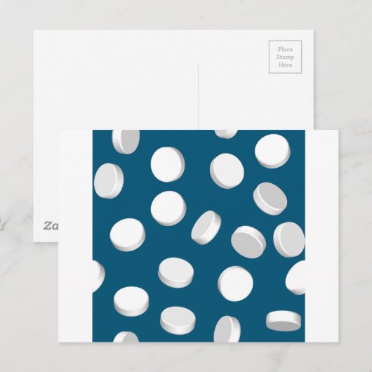 blauwe pillen briefkaart (Voorkant / Achterkant)